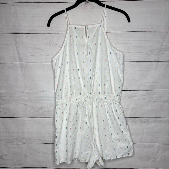 Loft White Embroidered Strappy Romper Size XS - Picture 2 of 10